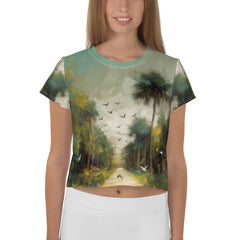 Mirage Oasis All-Over Print Crop Tee