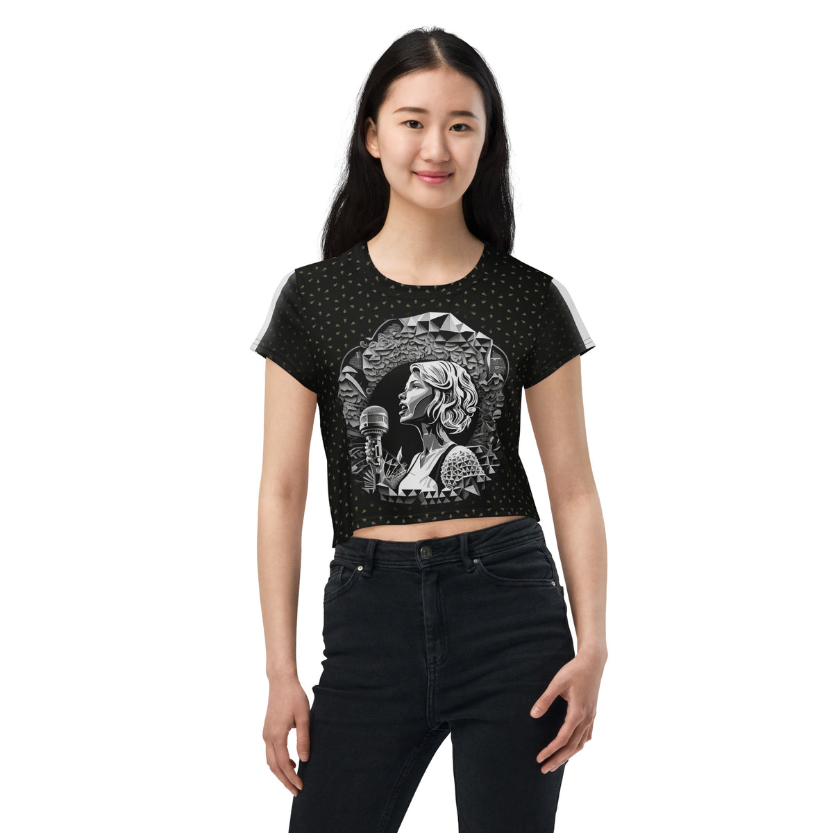 Greatest Coffee Connoisseur All-Over Print Crop T-Shirt