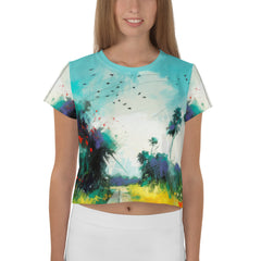 Mountain Majesty Landscape Crop T-Shirt