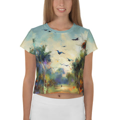 Enchanted Forest Landscape Crop T-Shirt