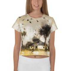 Celestial Night Sky Women's Crop Tee