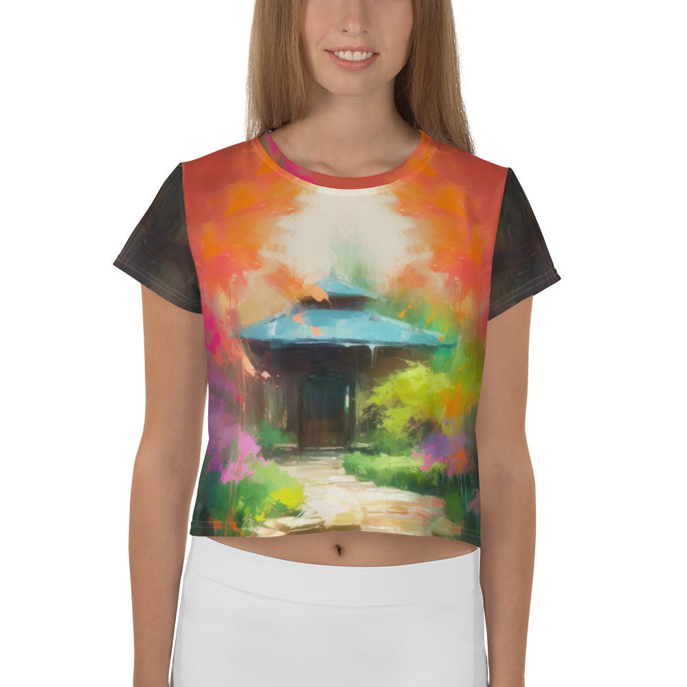 Majestic Mountain Peaks Women's Crop Tee