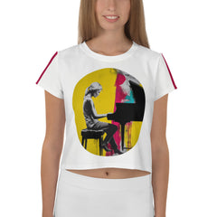 Abstract Harmony Minimalist Crop T-Shirts