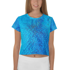 Lattice Luxe Texture Crop T-Shirt