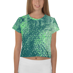 Organza Opulence Texture Crop T-Shirt