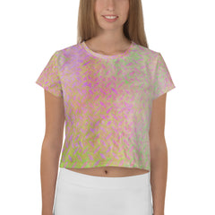 Brocade Elegance Texture Crop T-Shirt