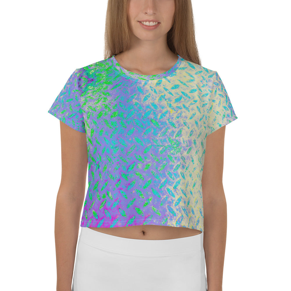 Basket Weave Texture Crop T-Shirt