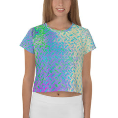 Basket Weave Texture Crop T-Shirt