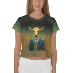 Graceful Deer All-Over Print Crop T-Shirt