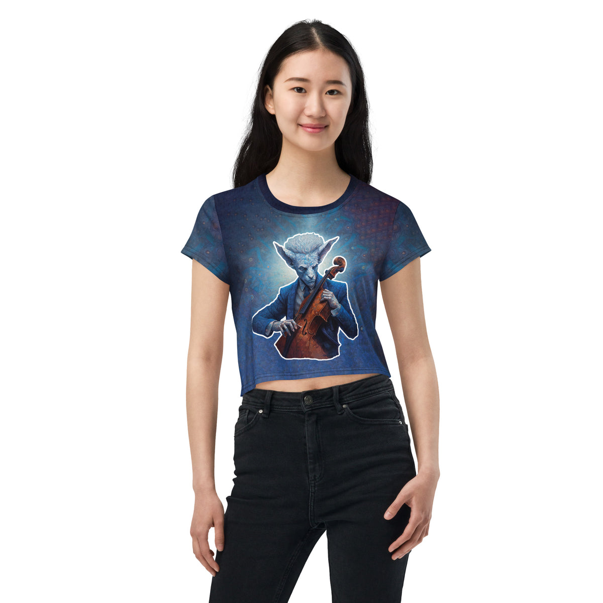 Alien Encounter All-Over Print Crop T-Shirt