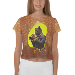 Cats of Elegance All-Over Print Crop T-Shirt