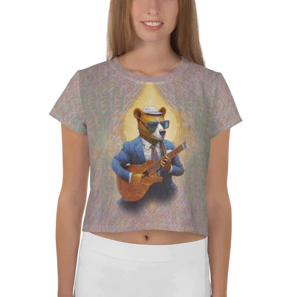 Canine Charm All-Over Print Crop T-Shirt