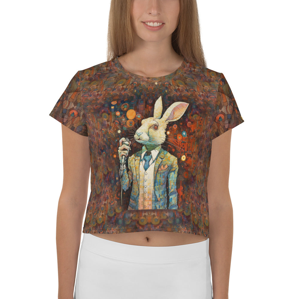 Rabbit's Wonderland All-Over Print Crop T-Shirt