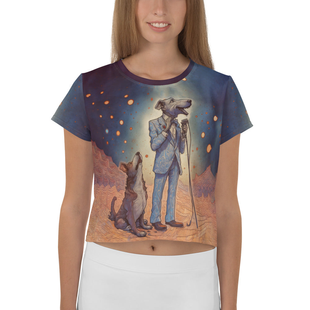 Doggy Dreamland All-Over Print Crop T-Shirt