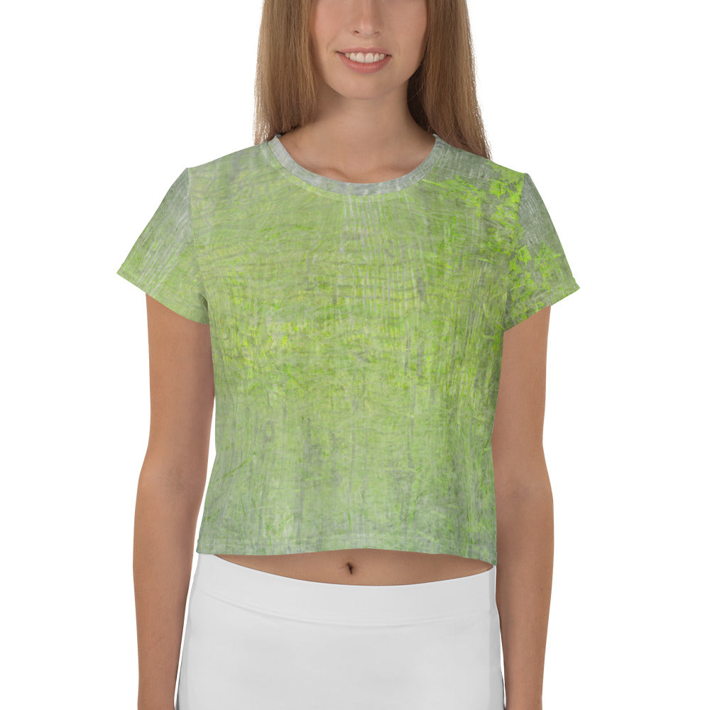 Jacquard Jet Texture Crop T-Shirt