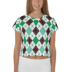 Majestic Diamonds All-Over Print Crop T-Shirt