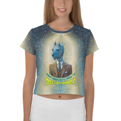 Majestic Goat Guardian Crop T-Shirt