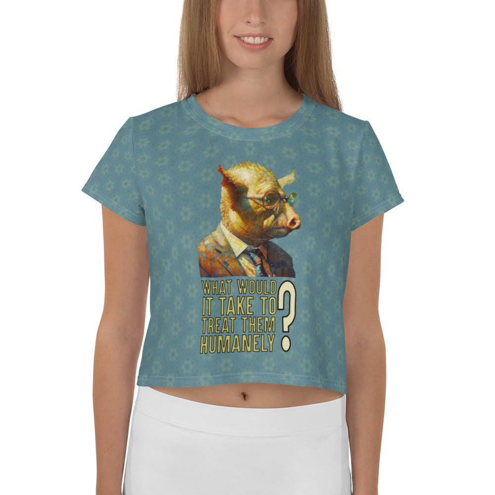 Galactic Piggy Adventures Crop T-Shirt