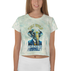 Majestic Elephant All-Over Print Crop T-Shirt