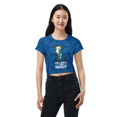 Zen Panda Yogi All-Over Print Crop T-Shirt