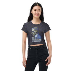 Casual Koala Eucalyptus Enthusiast All-Over Print Crop T-Shirt