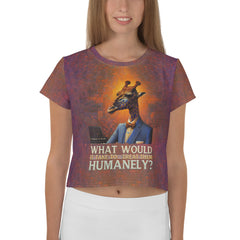 Mellow Moose Forest Wanderer All-Over Print Crop T-Shirt