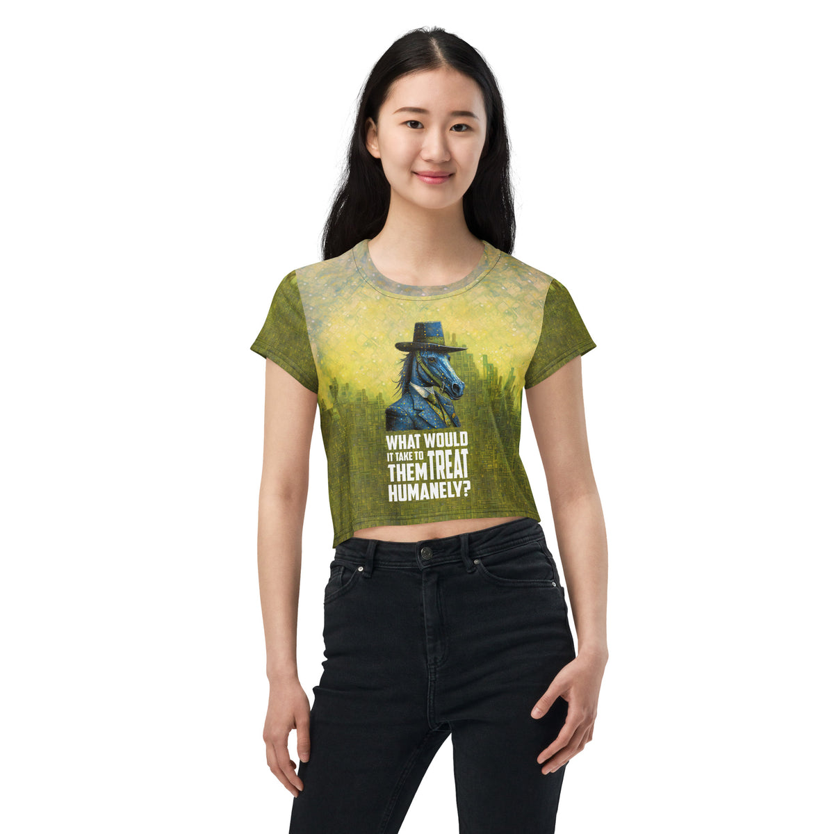 Adventure Ape Mountaineer Women's All-Over Print Crop T-Shirt