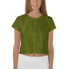 Leather Luxe Crop T-Shirt All-Over Print Crop Tee