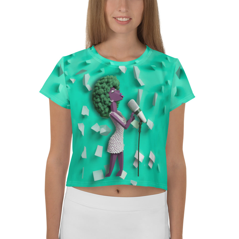 Melody Muse Crop T-Shirt in stylish design on model