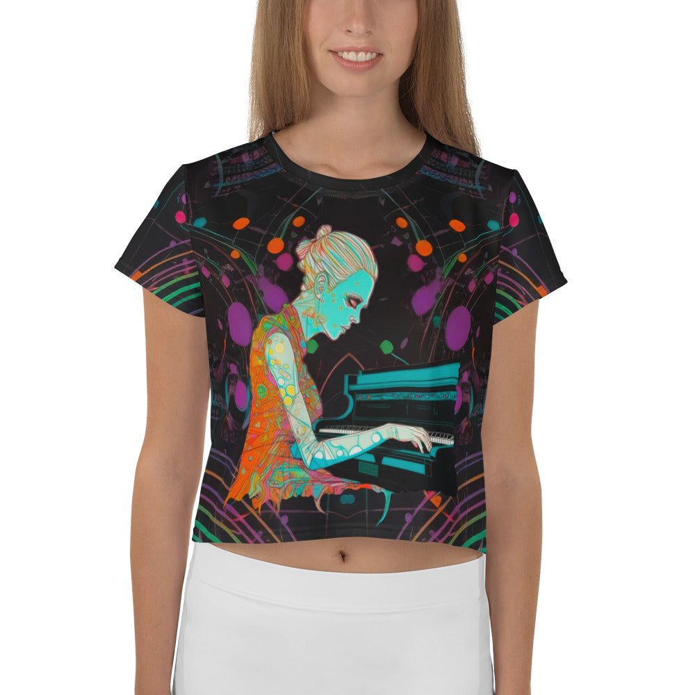 Lichtenstein Love Crop T-Shirt front view on model