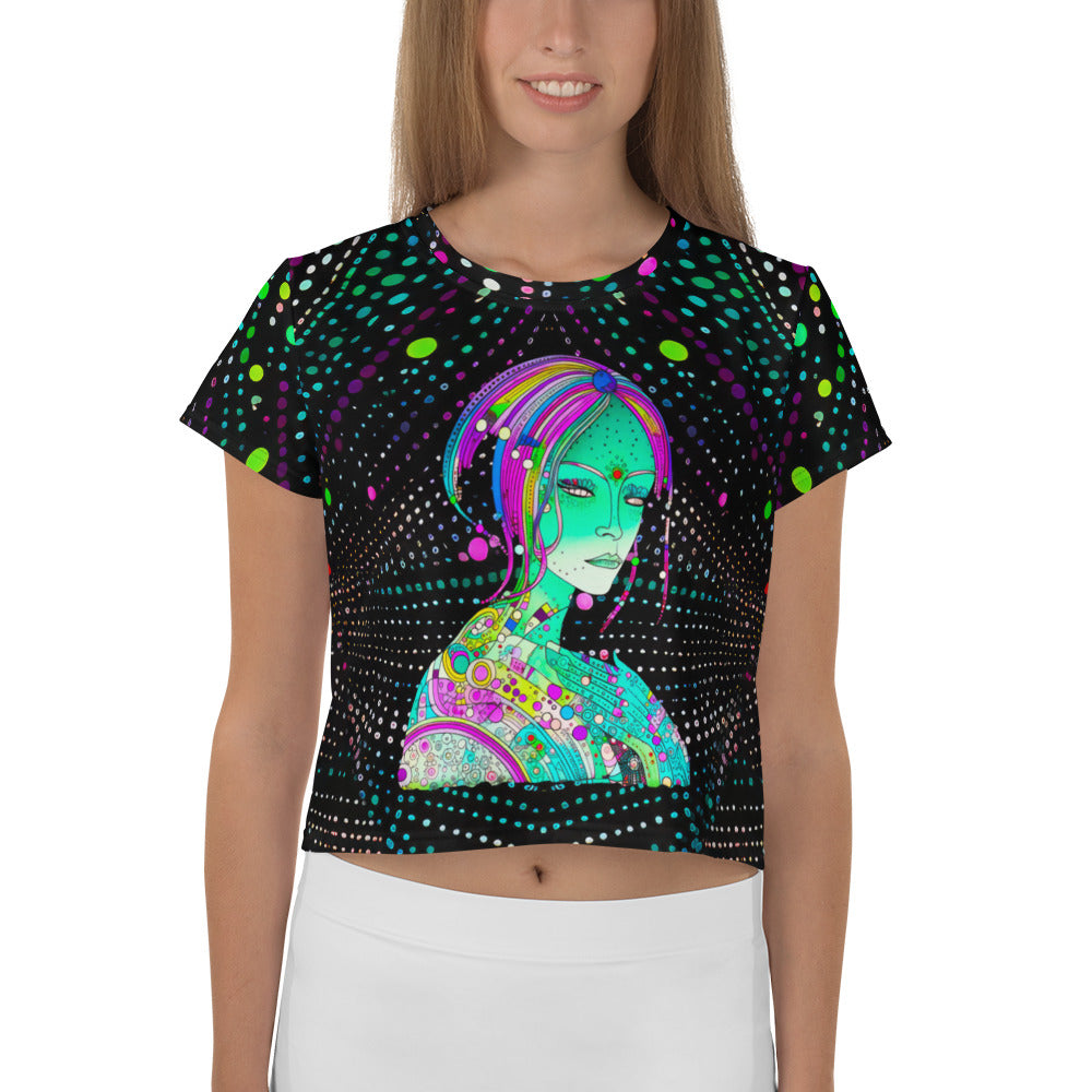 Vibrant Pop Sketch Crop T-Shirt in bold colors