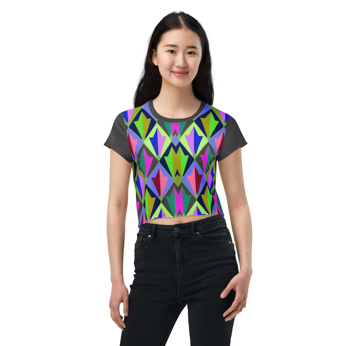 Mystic Dreams Women's Crop T-Shirt on a fashion mannequin