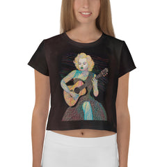 Zen Zinnias Crop Tee - Front View