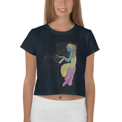 Floral Harmony Crop T-Shirt front view