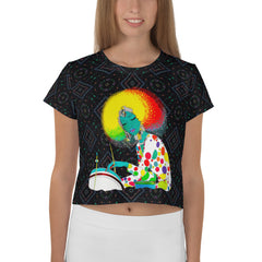 Nature's Nomad Women's Crop T-Shirt on a clothing mannequin.