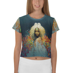 Galactic Gateway Crop T-Shirt with futuristic cosmic design