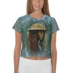 Stylish Elemental Enchantment Crop T-Shirt front view