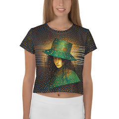 Cosmic-inspired Nebula Nirvana Crop T-Shirt design