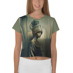 Urban Jungle All-Over Print Women's Crop T-Shirt side view.