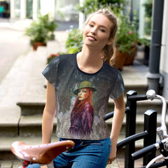 Boho Rhapsody All-Over Print Women's Crop T-Shirt front view.