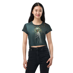 Urban Flair All-Over Print Women's Crop T-Shirt front view