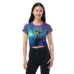 Cosmic Radiance Women's Crop T-Shirt front view.