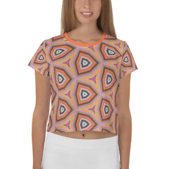 Modern abstract design on women's crop tee