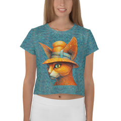 Woman wearing Cute Cat Paws Crop Top