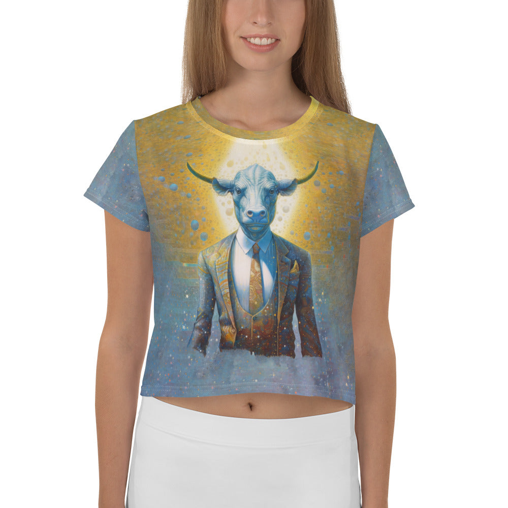 Wild Buffalo Spirit printed crop tee for women.