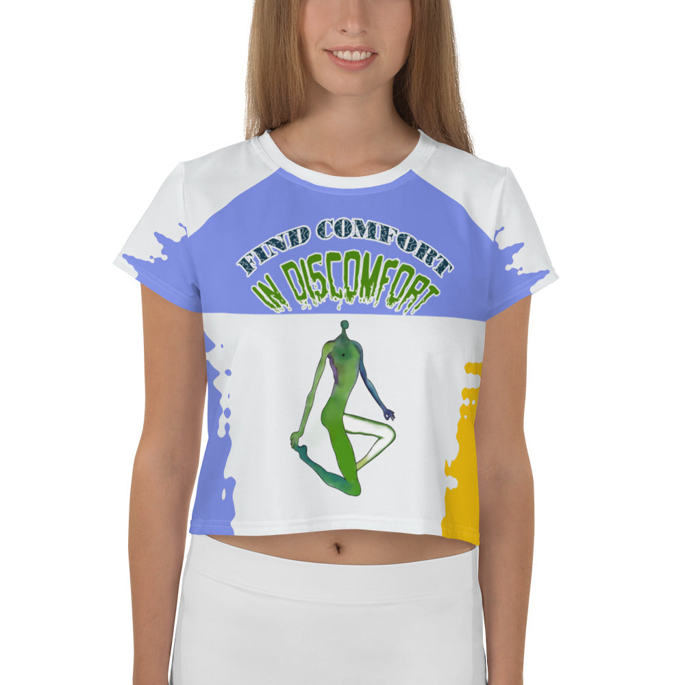 Whispering Wind Women's Crop Tee in soft pastel color.
