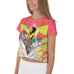 Vibrant and chic Surfing 5-29 Crop Tee for a bold statement on the beach