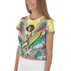 Surfing 1 50 All-Over Print Crop Tee - Beyond T-shirts