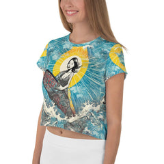 Surfing 1 40 All-Over Print Crop Tee - Beyond T-shirts