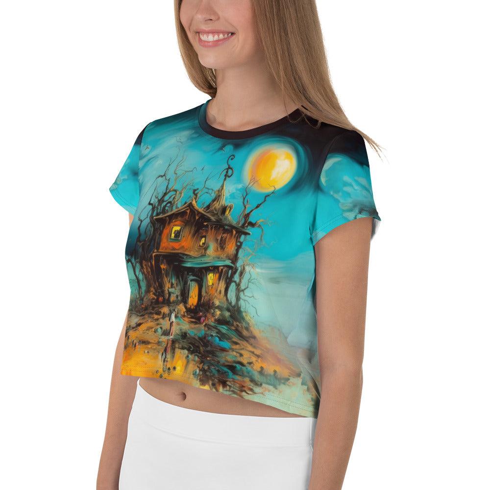 Witchy Elegance All-Over Crop T-Shirt - Beyond T-shirts